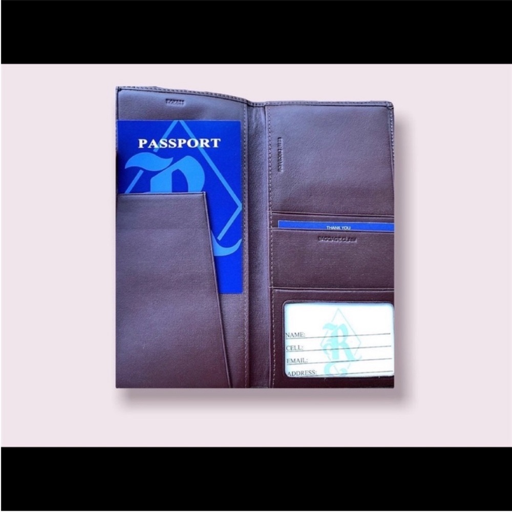Designer Leather Wallet Long Folding Slim Accessory + Box